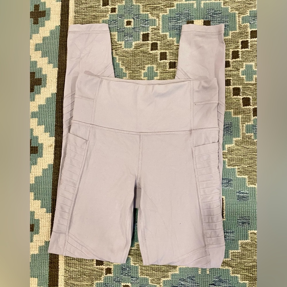 Athleta Leggings with Moto Style Detail, Lilac, XXS